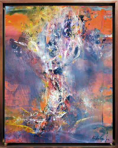 Framed autumn melancholia still life metaphysical painting by O KLOSKA van Ovidiu Kloska, Schilderij te koop op Singulart