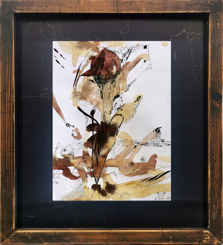 Unique style spiritual composition still life coffee ink and pencil 12.11.2022 O KLOSKA Ovidiu Kloska