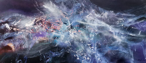 Fantastic angel colors combination gigantic xxl abstract painting by O Kloska Ovidiu Kloska