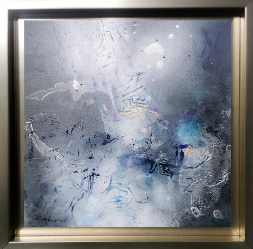 Framed light painting offer enigma of universe by O KLOSKA van Ovidiu Kloska, Schilderij te koop op Singulart