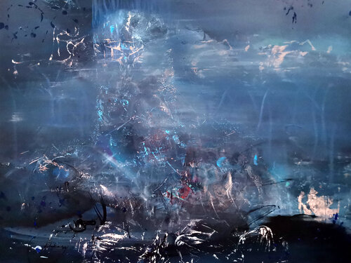 Very large scale XXL gigantic size abstract mindscape A way to infinity 15 by Kloska van Ovidiu Kloska, Schilderij te koop op Singulart