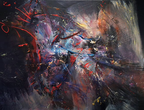 Babylonian rider metaphysical dreamy largescale gigantic masterpiece O Kloska par Ovidiu Kloska, Peinture en vente sur Singulart