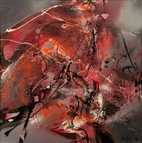 LARGE BEAUTIFULL ABSTRACT FLYING DREAMS COMPOSITION ABOUT CHILDHOOD COLORED DREAMS MELANCHOLIA O KLOSKA par Ovidiu Kloska, Peinture en vente sur Singulart