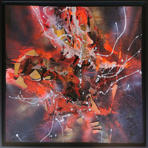 Amaizing mixed media tehnique Heart pounding incandescent (8) master O KLOSKA Ovidiu Kloska