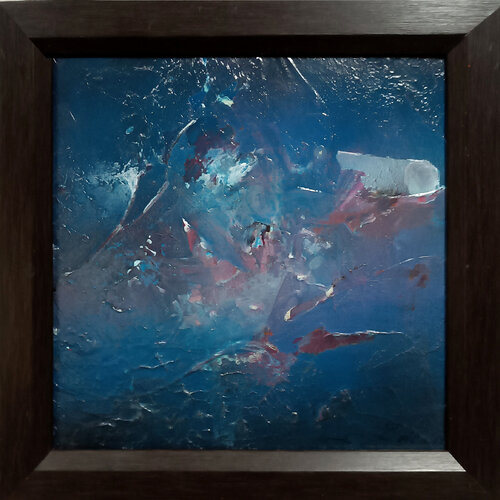 Framedblue painting offer we are part of the enigma of the universe by O KLOSKA par Ovidiu Kloska, Peinture en vente sur Singulart