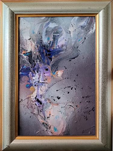 Framed spring blossom flowers colors painting still life by O KLOSKA par Ovidiu Kloska, Peinture en vente sur Singulart
