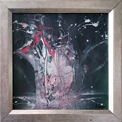 Framed small painting offer The tree of light by O KLOSKA Ovidiu Kloska