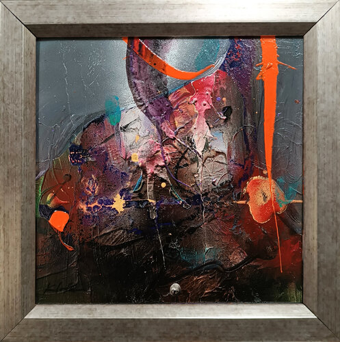 Enigmatic framed mindscape metaphysical landscape by master KLOSKA par Ovidiu Kloska, Peinture en vente sur Singulart