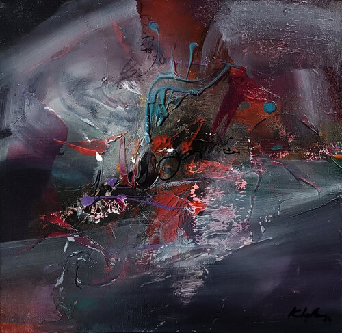 Beautiful fantastic childhood dreams colored game by master KLOSKA par Ovidiu Kloska, Peinture en vente sur Singulart