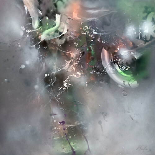 Oeneiric imperfect vase with night flowers masterpiece O KLOSKA von Ovidiu Kloska, Malerei kaufen auf Singulart