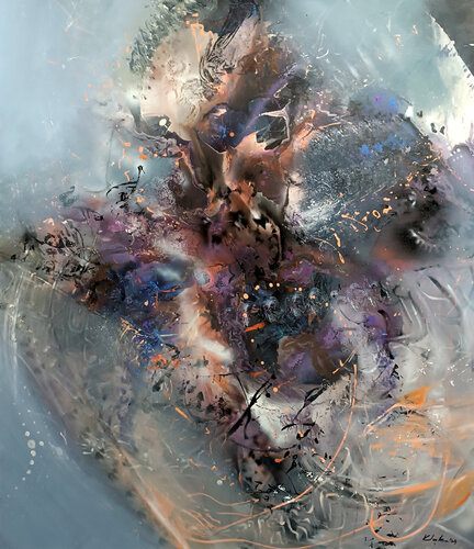 Gigantic size beautiful abstract masterpiece by painter Ovidiu Kloska Love for Venice 150 cm par Ovidiu Kloska, Peinture en vente sur Singulart