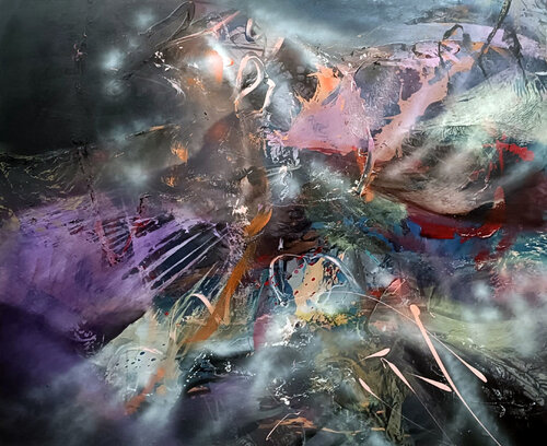 Gigantic size xxl abstract dreams games beautiful colors masterpiece by Ovidiu Kloska par Ovidiu Kloska, Peinture en vente sur Singulart