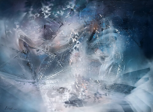 Sailing on the night wings enigmatic dreamscape by master Ovidiu Kloska par Ovidiu Kloska, Peinture en vente sur Singulart