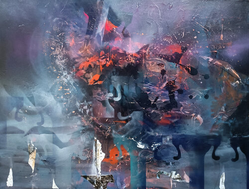 Night with Stars in Venice framed masterpiece by Ovidiu Kloska par Ovidiu Kloska, Peinture en vente sur Singulart