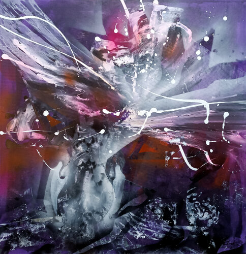 Explosion Flowers in an Ancient Vase Still Life masterpiece by O KLOSKA par Ovidiu Kloska, Peinture en vente sur Singulart