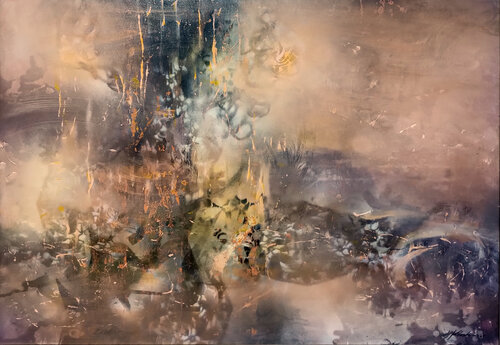 Large masterpiece The Tree - Singularity 5.03.2025 Large Mindscape by O Kloska par Ovidiu Kloska, Peinture en vente sur Singulart