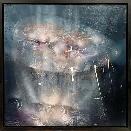 Primordial Germination of Space fascinating framed mindscape by master Ovidiu Kloska par Ovidiu Kloska, Peinture en vente sur Singulart