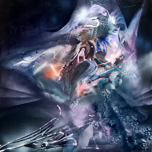 Flying in an Infinite Dream Kloska fanstastic masterpiece par Ovidiu Kloska, Peinture en vente sur Singulart