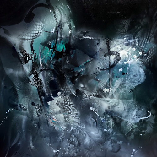 Veil of resonance fascinating mindscape by master Ovidiu Kloska par Ovidiu Kloska, Peinture en vente sur Singulart