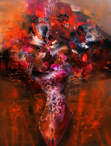 Floral gravity fantastic Still Life masterpiece by O KLOSKA by Ovidiu Kloska, Painting for Sale on Singulart