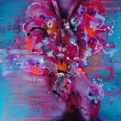 The Chrysalis of 7 PM gestural metaphysical Still Life masterpiece by O KLOSKA par Ovidiu Kloska, Peinture en vente sur Singulart