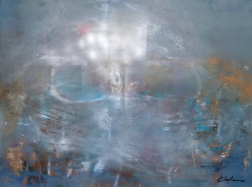 A Way to Infinity in Serene Light  Fantastic Mindscape by O Kloska di Ovidiu Kloska, Pittura in vendita su Singulart