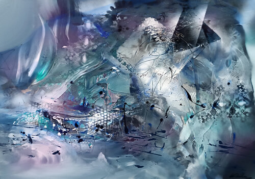 Reborn in the Memory of Traveling  Fantastic Mindscape by O Kloska di Ovidiu Kloska, Pittura in vendita su Singulart