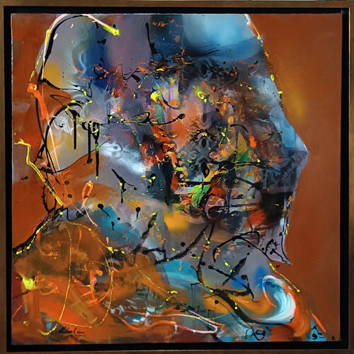 Echoes of an Oniric Face From the series “Beautiful Mind of a Dreamer” master Ovidiu Kloska di Ovidiu Kloska, Pittura in vendita su Singulart