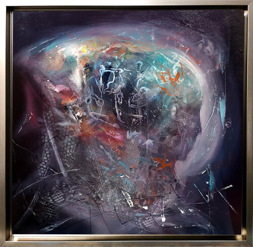 Portrait of a Silent Messenger signed master Ovidiu Kloska par Ovidiu Kloska, Peinture en vente sur Singulart