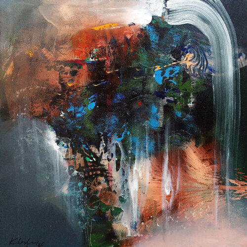 The mountain whispering in the air  Fantastic Mindscape by O Kloska di Ovidiu Kloska, Pittura in vendita su Singulart