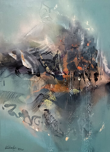 Held in Suspension fantastic midscape by master O KLOSKA par Ovidiu Kloska, Peinture en vente sur Singulart