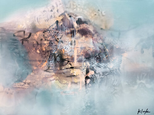 Winter, Inside a Love Letter fascinating dreamscape by Ovidiu Kloska di Ovidiu Kloska, Pittura in vendita su Singulart