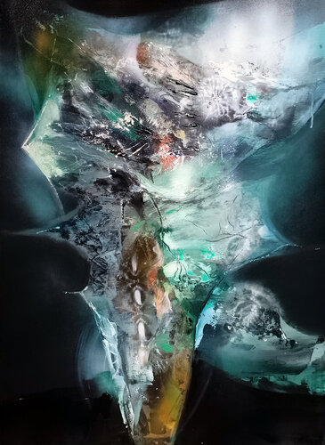 Moss and time outer space still life Still Life masterpiece by O KLOSKA di Ovidiu Kloska, Pittura in vendita su Singulart