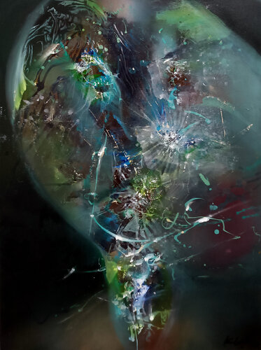 Oneiric outer space still life Still Life masterpiece by O KLOSKA di Ovidiu Kloska, Pittura in vendita su Singulart