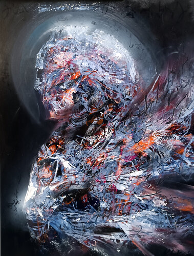 DARK ENIGMATIC CELESTIAL ANGEL MASTER O KLOSKA di Ovidiu Kloska, Pittura in vendita su Singulart
