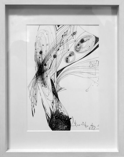 Framed eternal still life 11.04.2026 spontaneous vibrating energy lines by O KLOSKA de Ovidiu Kloska, Dibujo a la venta en Singulart