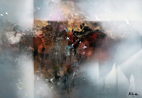 Incision into Pulsating Matter Foggy fantastic midscape by master O KLOSKA by Ovidiu Kloska, Painting for Sale on Singulart