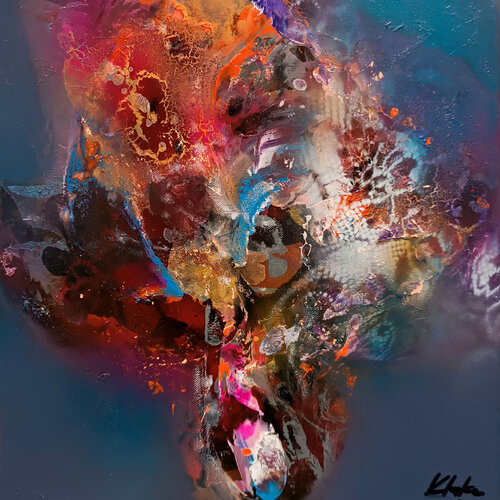 Kafkaesque Eternity with Flowers at 7p 27.04.2026 small  masterpiece by O KLOSKA di Ovidiu Kloska, Pittura in vendita su Singulart