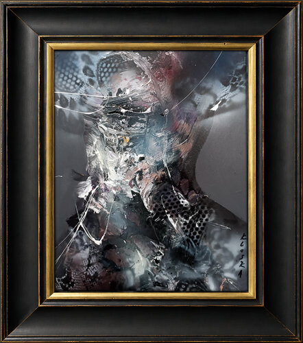 I Love to Eat Bacon, Too — Portrait Emerging from Erosion masterpiece Ovidiu Kloska di Ovidiu Kloska, Pittura in vendita su Singulart