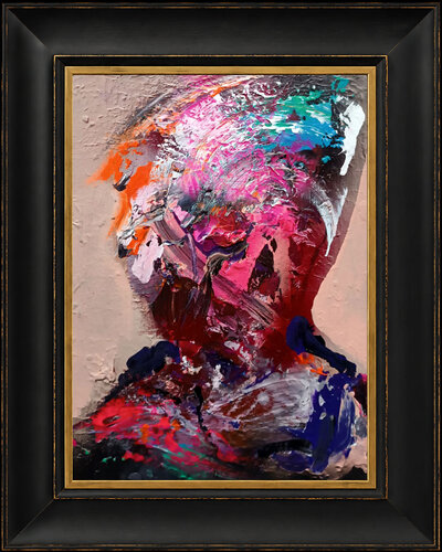 I Love to Eat Bacon, Too #1 — Fragmented Figure in Motion de Ovidiu Kloska, Pintura a la venta en Singulart