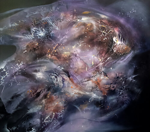 The Memory of a Star Before It Was Born XXl large scale mindscape master Ovidiu Kloska van Ovidiu Kloska, Schilderij te koop op Singulart
