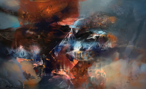 Section in the Metaphysics of Twilight large mindscape by Ovidiu Kloska by Ovidiu Kloska, Painting for Sale on Singulart