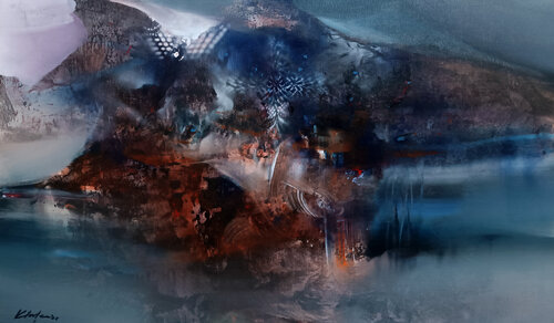 Close to the Heart of the Mountain (Mindscape) par Ovidiu Kloska, Peinture en vente sur Singulart