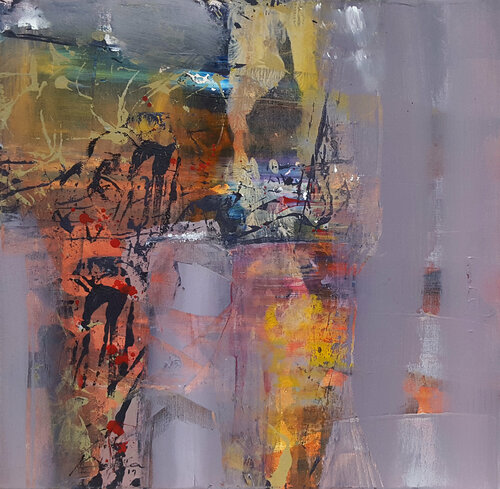 Gate to yourself series Composition 5 Original O Kloska painting par Ovidiu Kloska, Peinture en vente sur Singulart