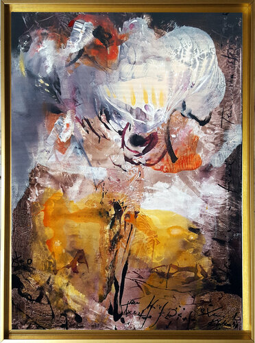 GESTURAL SINGULAR SPONTANE ONEIRIC STILL LIFE BY KLOSKA O ROMANIAN PAINTER van Ovidiu Kloska, Schilderij te koop op Singulart