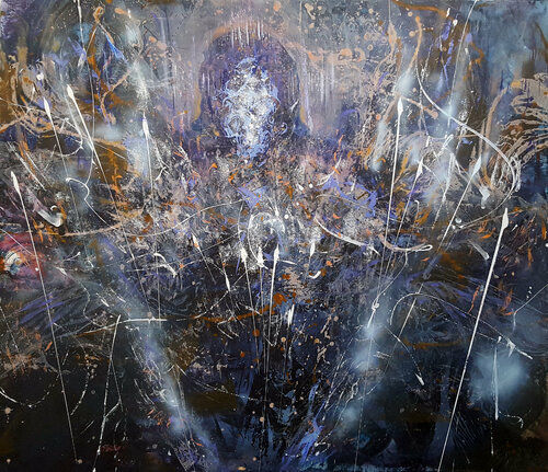 Huge Oneiric Painting Enigmatic Angel By KLOSKA van Ovidiu Kloska, Schilderij te koop op Singulart