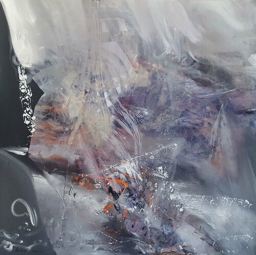 Enigma Of Creation Greyscape Divine Silence Painting By O KLOSKA von Ovidiu Kloska, Malerei kaufen auf Singulart