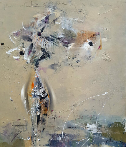 GHOSTLY WARM GRAYS ABSTRACT STILL LIFE BY O KLOSKA van Ovidiu Kloska, Schilderij te koop op Singulart