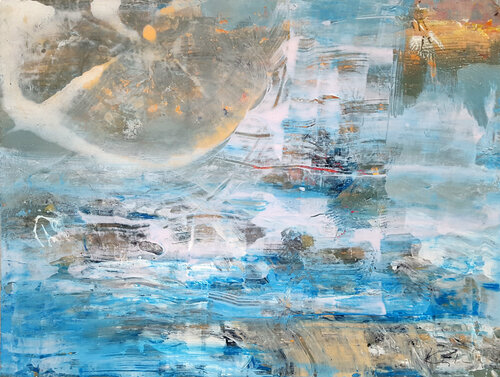 The last morning of a sea snail superb abstract landscape O KLOSKA van Ovidiu Kloska, Schilderij te koop op Singulart