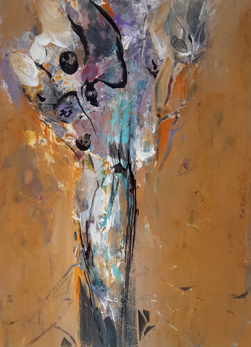 Found still life beauty flowers in a pot Kloska van Ovidiu Kloska, Schilderij te koop op Singulart